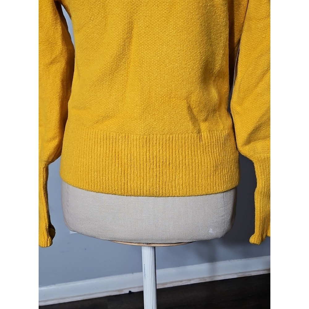 Goodthreads Women Medium Long Ruffle Sleeve Knit Sweater In Yellow - Picture 4 of 11